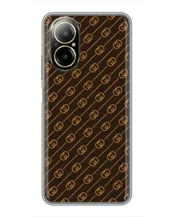 Чохол для Realme C67 з картинкою «Gucci — золоті діагоналі»