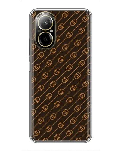 Чехол для Realme C67 с картинкой «Gucci — золотые диагонали»