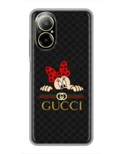 Чохол для Realme C67 з картинкою «Мінні Маус Gucci — чорний»