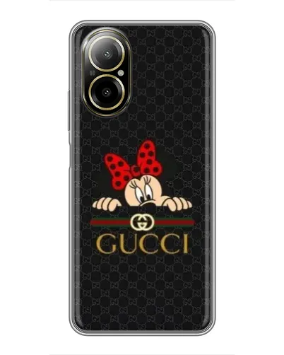 Чехол для Realme C67 с картинкой «Минни Маус Gucci — черный»