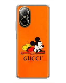 Чохол для Realme C67 з картинкою «Міккі Маус Gucci — помаранч»
