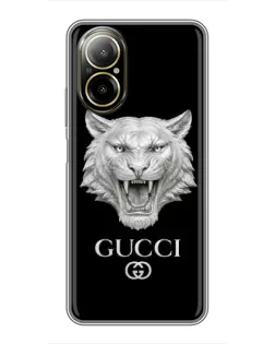 Чохол для Realme C67 з картинкою «Gucci — срібний лев»