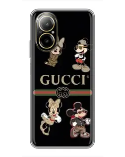 Чохол для Realme C67 з картинкою «Gucci — герої Disney та монограма»
