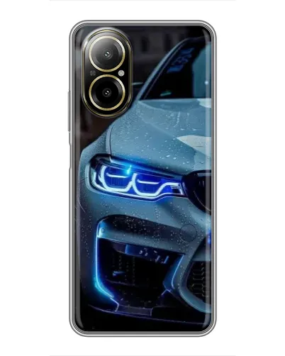 Чехол для Realme C67 с картинкой «Взгляд BMW с синими фарами»