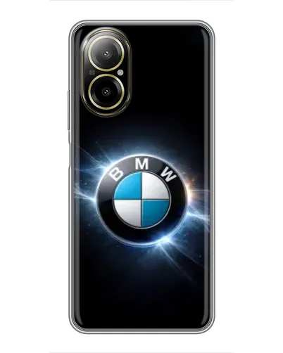 Чехол для Realme C67 с картинкой «BMW — неоновое сияние»