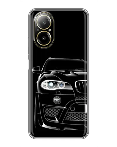 Чехол для Realme C67 с картинкой «Темный силуэт BMW»