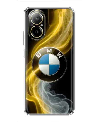 Чехол для Realme C67 с картинкой «Золотистый дым BMW»