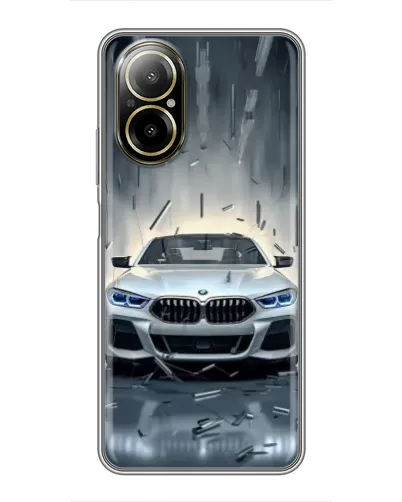 Чехол для Realme C67 с картинкой «BMW в свете фар»