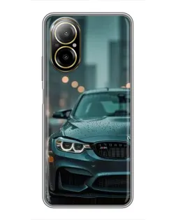 Чехол для Realme C67 с картинкой «BMW в огнях города»