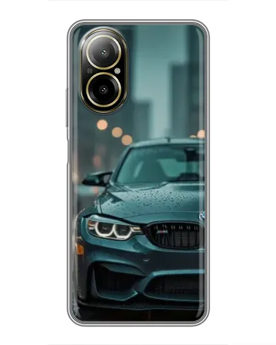 Чехол для Realme C67 с картинкой «BMW в огнях города»