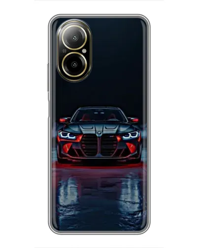 Чехол для Realme C67 с картинкой «BMW на мокрой дороге»