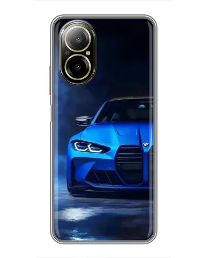 Чехол для Realme C67 с картинкой «Голубая BMW M4»
