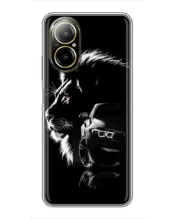 Чехол для Realme C67 с картинкой «BMW и лев»