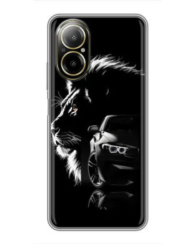 Чехол для Realme C67 с картинкой «BMW и лев»