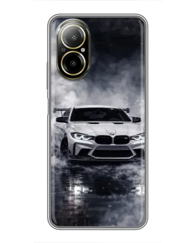 Чехол для Realme C67 с картинкой «BMW сквозь туман»