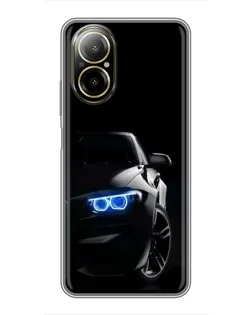 Чехол для Realme C67 с картинкой «BMW — ночной взгляд»