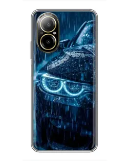 Чехол для Realme C67 с картинкой «BMW под дождем»