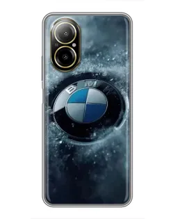 Чехол для Realme C67 с картинкой «Логотип BMW — лед»