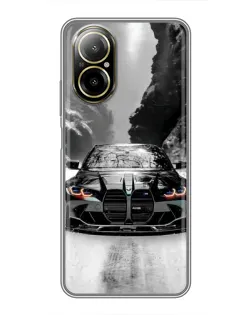 Чехол для Realme C67 с картинкой «BMW — акварельный дрифт»