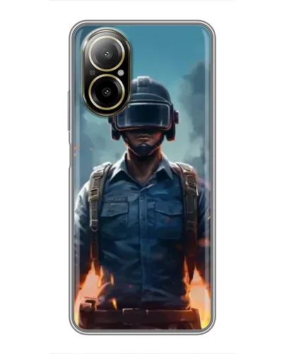 Чехол для Realme C67 с картинкой «PUBG — реалистичный герой»