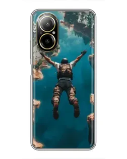 Чехол для Realme C67 с картинкой «PUBG — свободное падение»