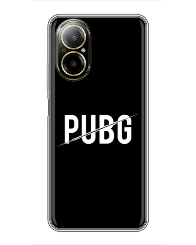 Чехол для Realme C67 с картинкой «PUBG — белый логотип»