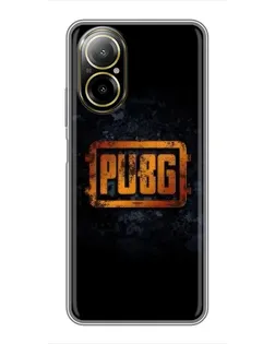 Чехол для Realme C67 с картинкой «PUBG — золотой логотип»