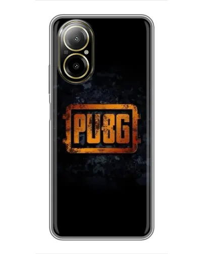 Чехол для Realme C67 с картинкой «PUBG — золотой логотип»