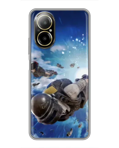 Чехол для Realme C67 с картинкой «Десант PUBG — прыжок»