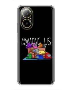 Чехол для Realme C67 с картинкой «Логотип Among Us»