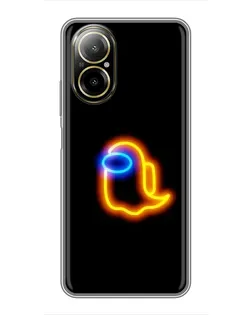 Чехол для Realme C67 с картинкой «Among Us неоновое сияние»