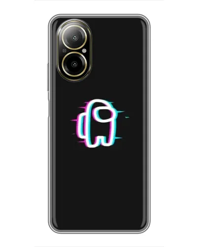 Чехол для Realme C67 с картинкой «Among Us неон»