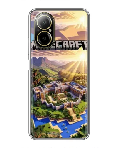 Чехол для Realme C67 с картинкой «Minecraft панорама»