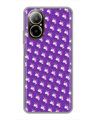 Чехол для Realme C67 с картинкой «Единороги на фиолетовом»