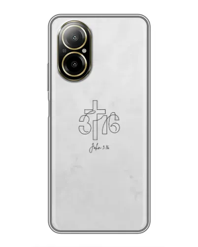 Чехол для Realme C67 с картинкой «Иоанна 3:16 Крест»