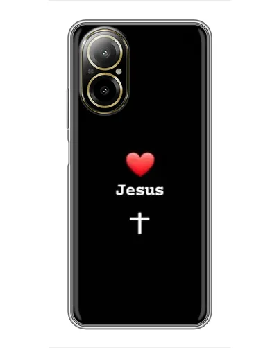 Чехол для Realme C67 с картинкой «Сердце - Jesus»