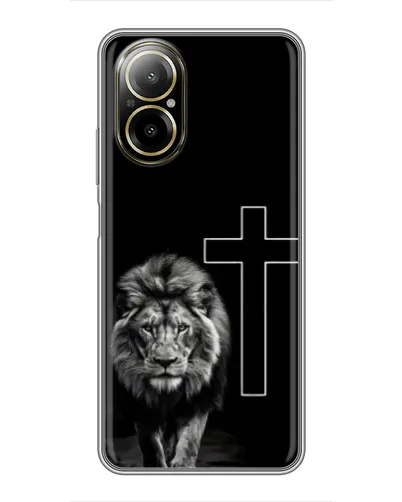 Чехол для Realme C67 с картинкой «Лев и Крест»