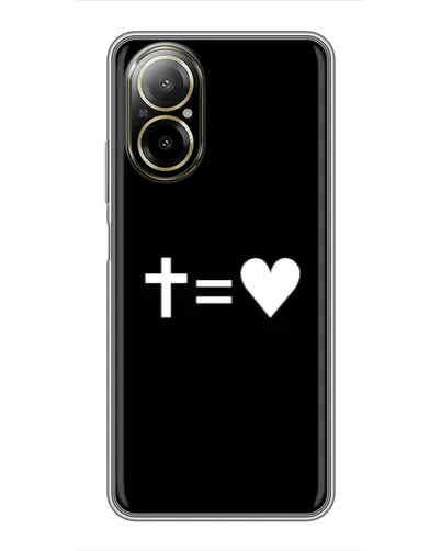 Чехол для Realme C67 с картинкой «Крест и Сердце»