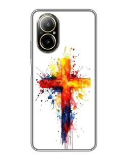 Чехол для Realme C67 с картинкой «Акварельный крест»