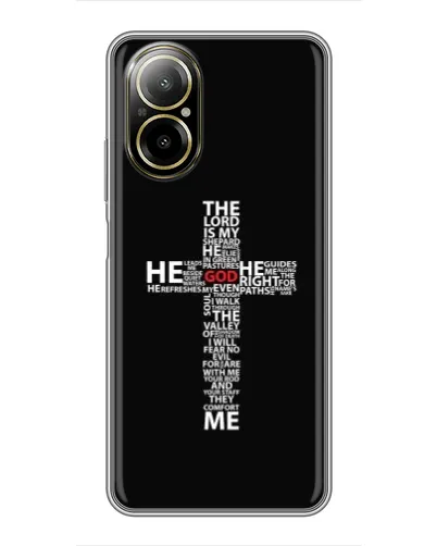 Чехол для Realme C67 с картинкой «Текстовый крест» Чехол для Realme C67 с картинкой «Текстовый крест»