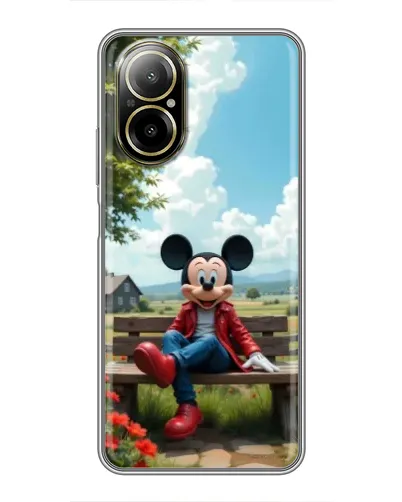 Чехол для Realme C67 с картинкой «Микки на скамейке»