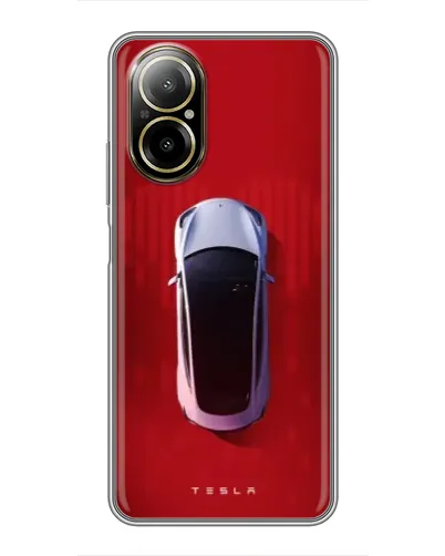 Чехол для Realme C67 с картинкой «Tesla Top View»
