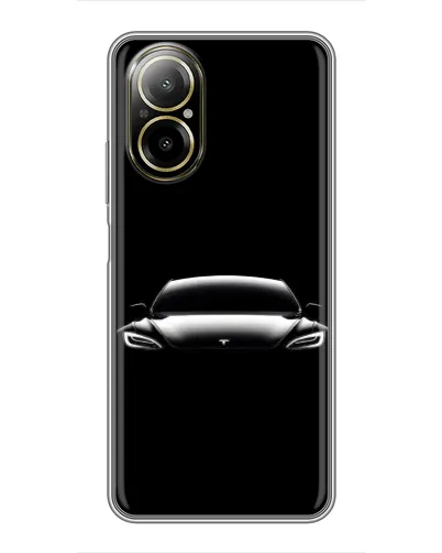 Чехол для Realme C67 с картинкой «Фары Tesla Night»