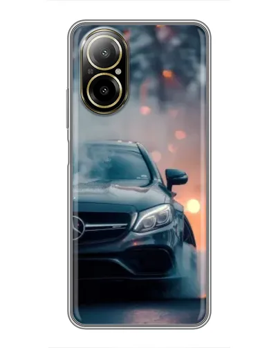 Чехол для Realme C67 с картинкой «Mercedes — ночной город»