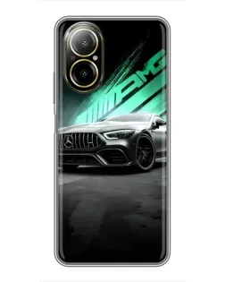 Чехол для Realme C67 с картинкой «Темный Mercedes AMG»
