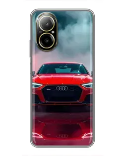 Чехол для Realme C67 с картинкой «Audi RS — красный стиль»