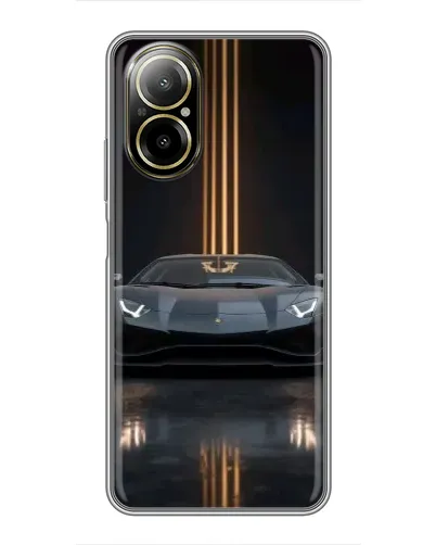 Чехол для Realme C67 с картинкой «Lamborghini золотые линии»