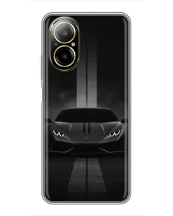 Чехол для Realme C67 с картинкой «Lamborghini симметрия дорог»