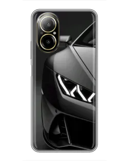 Чехол для Realme C67 с картинкой «Lamborghini фары детализация»