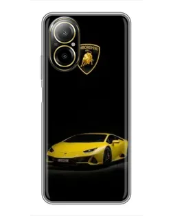 Чехол для Realme C67 с картинкой «Lamborghini желтый акцент»